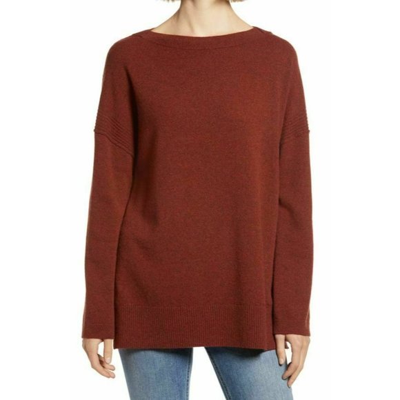AllSaints Tara Jumper Cashmere & Wool Sweater Cinnamon Red Size Large L NEW $350